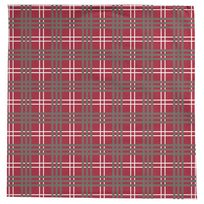 Plaid Cotton Blend Square Tablecloth