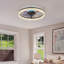 Ventilateur de plafond 19 po noir avec éclairage, ventilateur à DEL encastré à intensité variable avec télécommande RVB pour salon, chambre à coucher-755931226