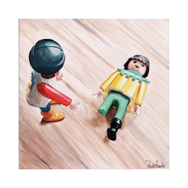 Where's Your Leg by Jennifer Redstreake - 1 Piece Wall Art on Canvas, 45.72cm H x 45.72cm W