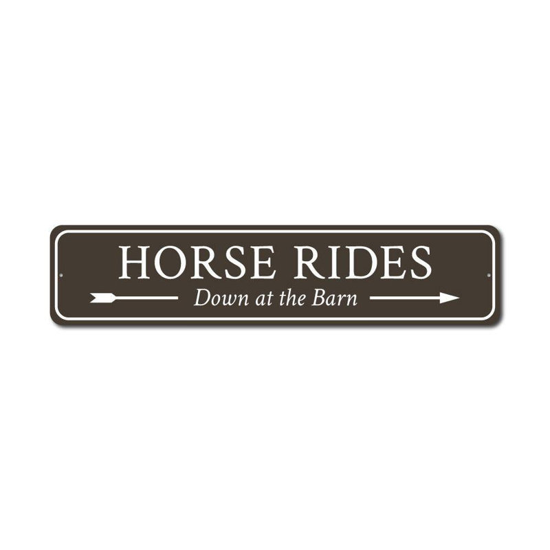 Enseigne à cheval en aluminium, H 4 po x l 18 po x P 0,04 po