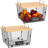 2 Set Stackable Wire Basket With Bamboo Top - Kitchen Counter, Pantry Organizer And Storage - Produce Onion Potato Fruits Vegs Bread Food Snack Spice Organizing Bin For Cabinet Shelf Countertop Floor
