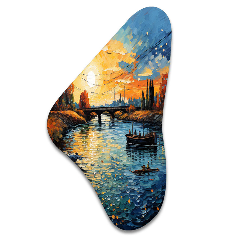 Art mural asymétrique Gaven - Vangogh Boomerang, H 31 po x l 17 po x P 1 po