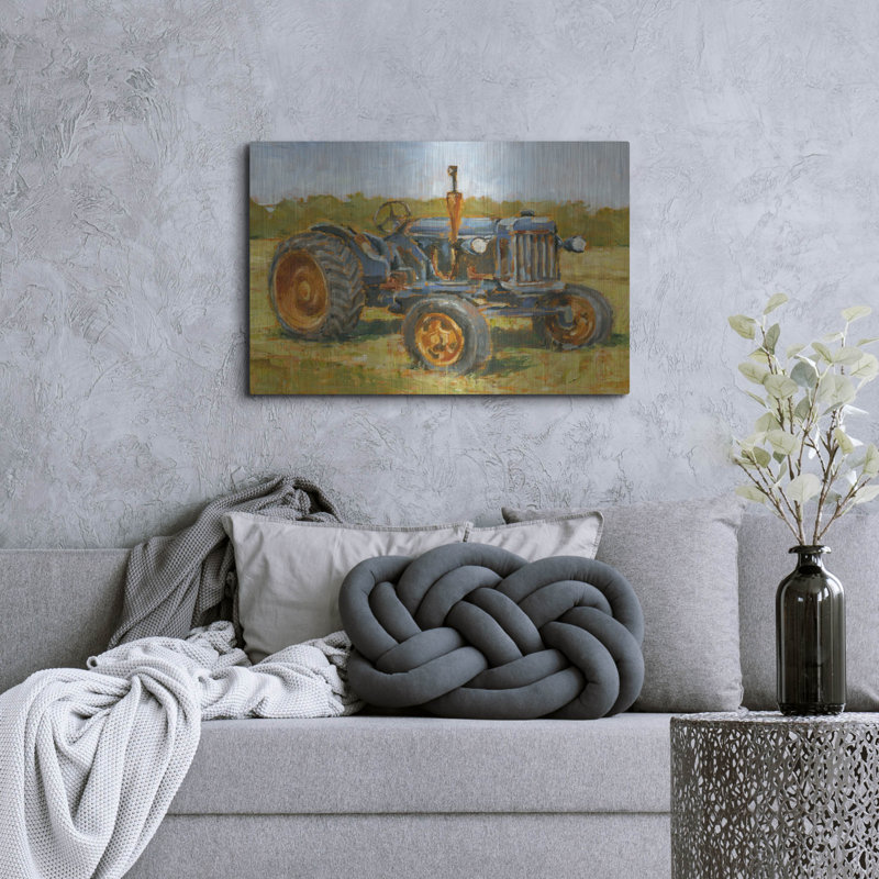 Art mural en métal Rosalind Wheeler «Rustic Tractors 3» par Ethan Harper, H 24 po x l 36 po