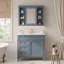Meuble-lavabo 36 po avec armoire à pharmacie, armoire de rangement moderne avec 2 portes à fermeture douce et meuble-lavabo simple