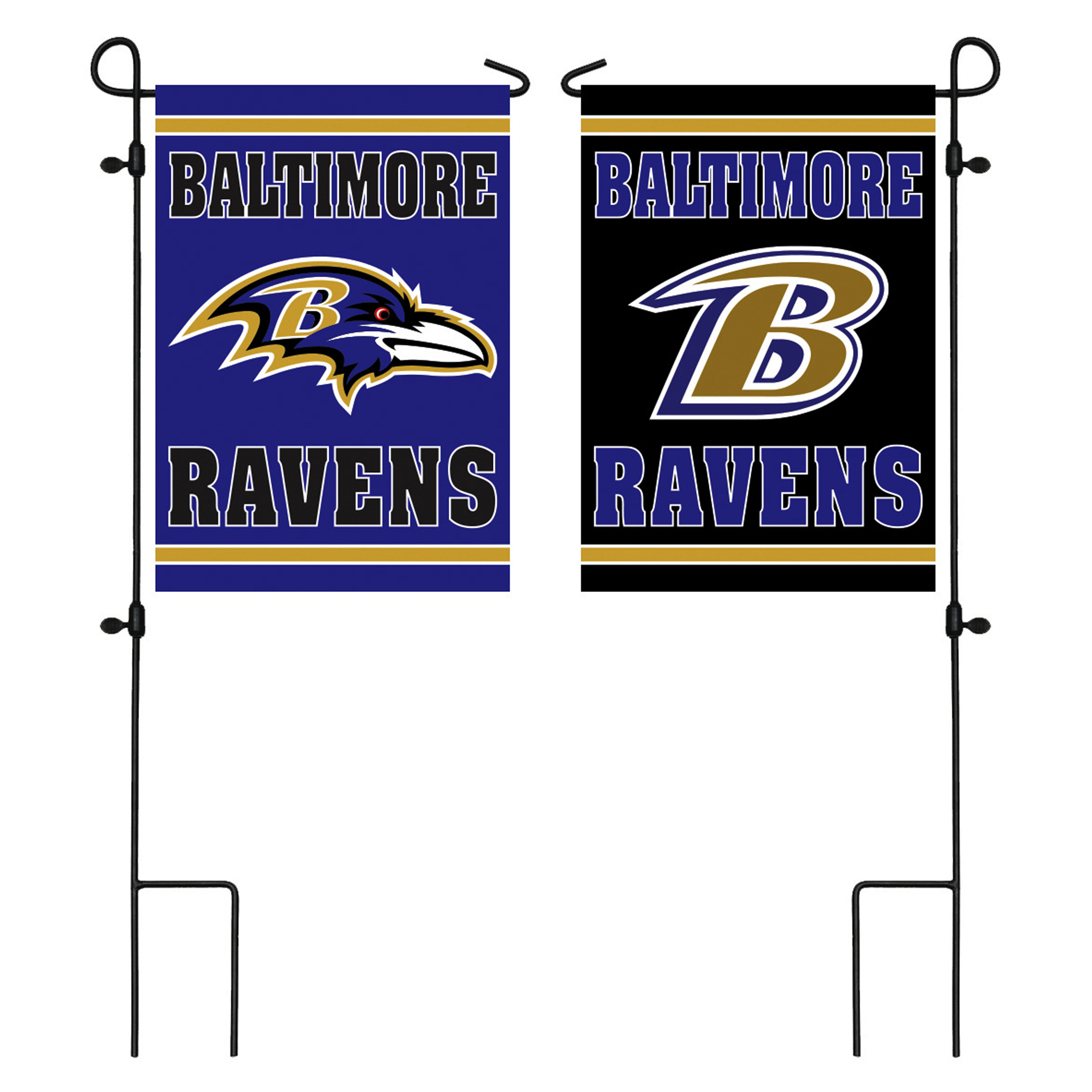 Arlmont & Co. Delahni Baltimore Ravens 2-Sided Polyester/Polyester Blend 18  x 13 in. Garden Flag