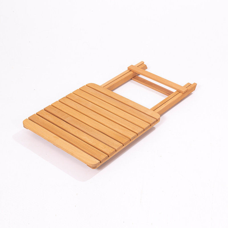 Ensemble de table et chaises de jardin rustique (3 pièces), 100% bois de hêtre, table: 15,7 po x 15,7 po x 15,7 po | Chaises: 23,2 po x 35,4 po x 17,3 po | Produit de conservation à base d'eau, brun et crème, parfait pour la détente en plein air