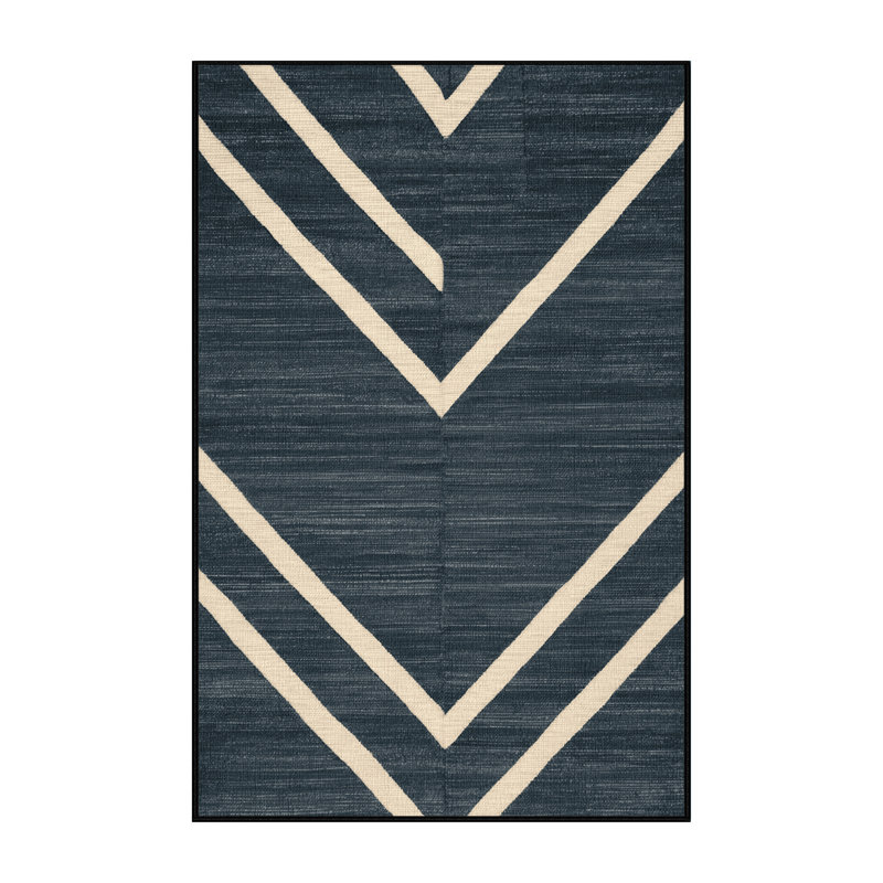  Tapis ivoire lavable rayé ardoise, Tapis de couloir 2 pi x 4 pi