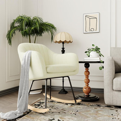 Chaise berçante rembourrée, fauteuil oscillant avec coussin confortable