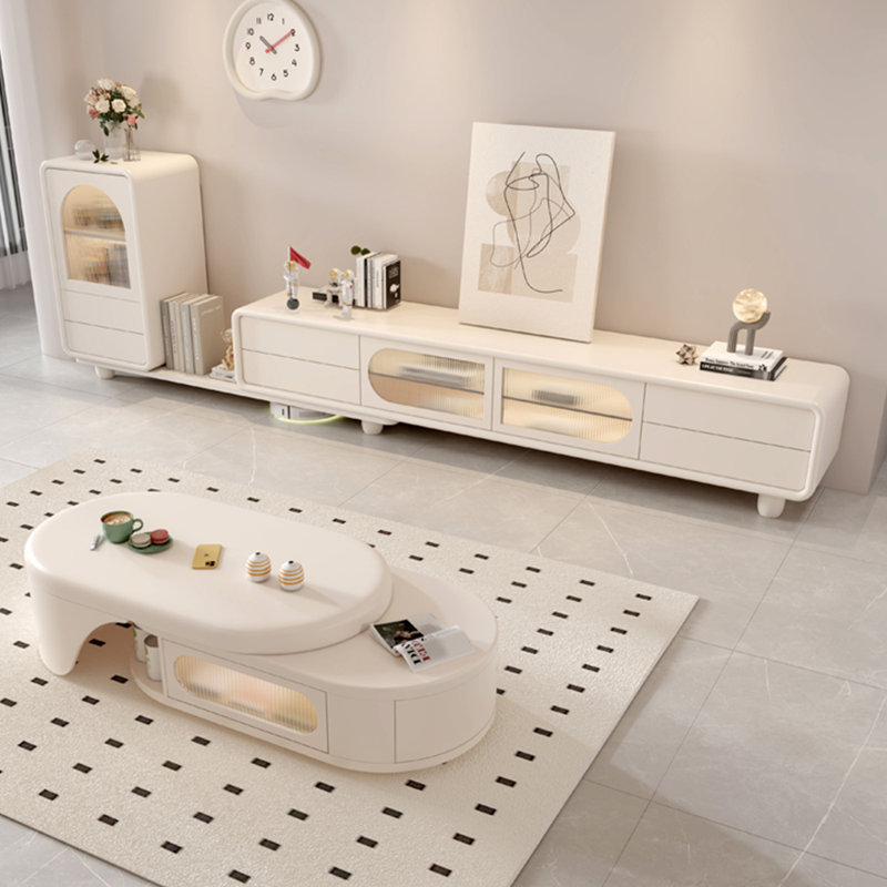 Sturdy solid wood TV stand coffee table