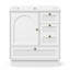 Meuble-lavabo simple autoportant de 30 po avec lavabo en céramique et tiroir électrique intégré, blanc