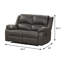 Causeuse transitionnelle l 60,4 po, gris