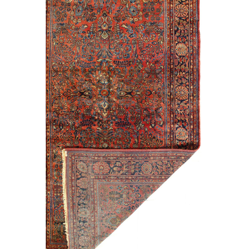 Tapis rouille Sarouk antique 7 pi x 14 pi 3 po