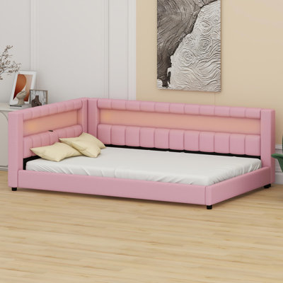 Contemporary Soft-Finish Platform Frame Featuring Built-in Power Ports and Illumination