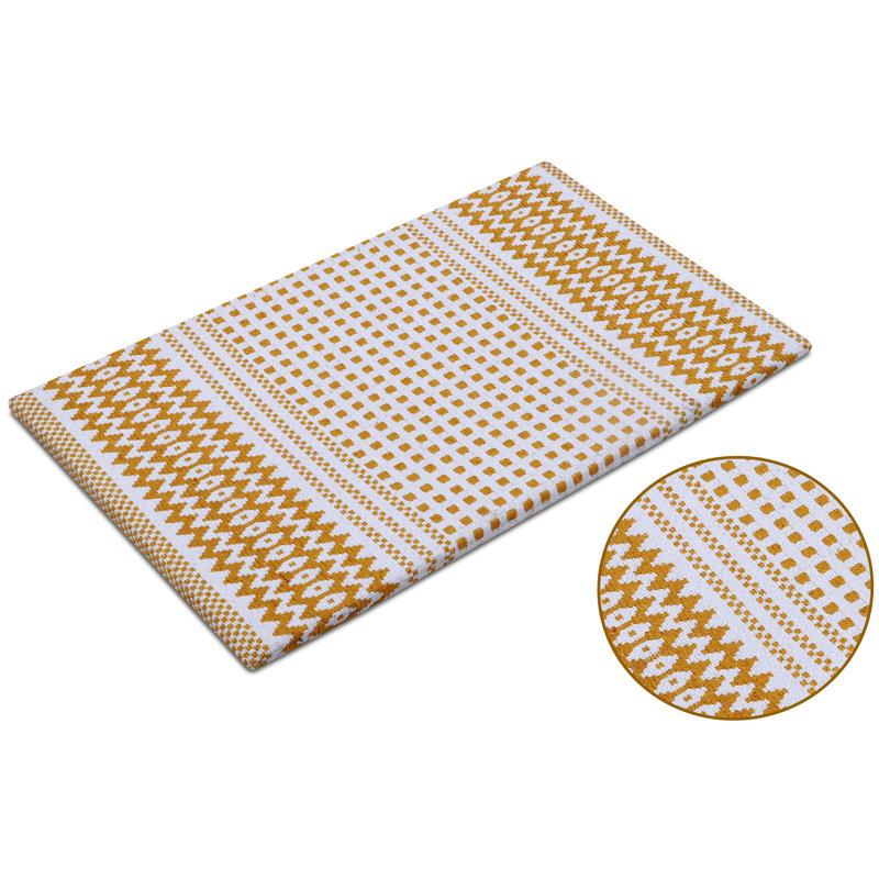 Jennay Ikat Anti-Fatigue Non-Skid Kitchen Mat, Yellow/Gold