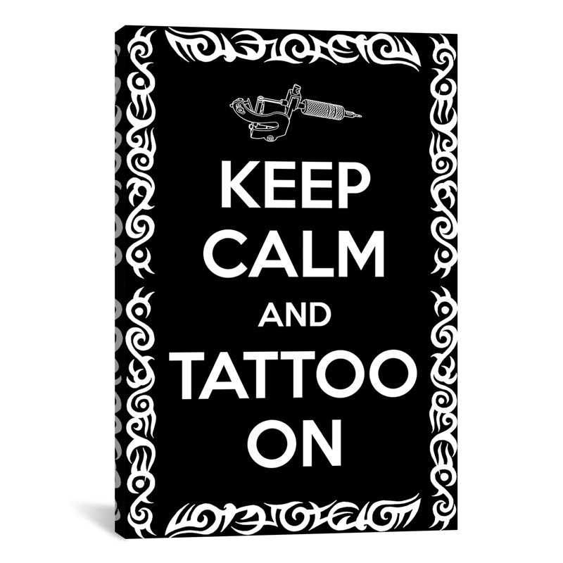 Garder calme et tatouage sur toiles d’art, H 26 po x l 18 po x P 1,5 po
