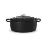 Le Creuset Enameled Cast Iron Signature Oval Oven 6.75Qt - Licorice Crucible Ss Knob