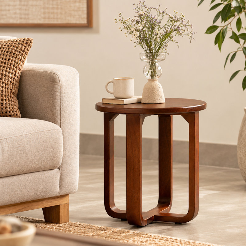 Table de bout | Table d'appoint en bois à quatre pieds | Table d'appoint élégante et durable pour n'importe quelle pièce | 15,9 po x 15,9 po x 18,1 po