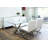 Beverly Glass Top Metal Base Dining Table