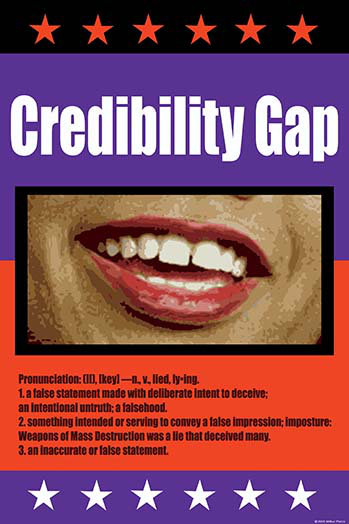 « crédibilité gap » par wilbur pierce, impression