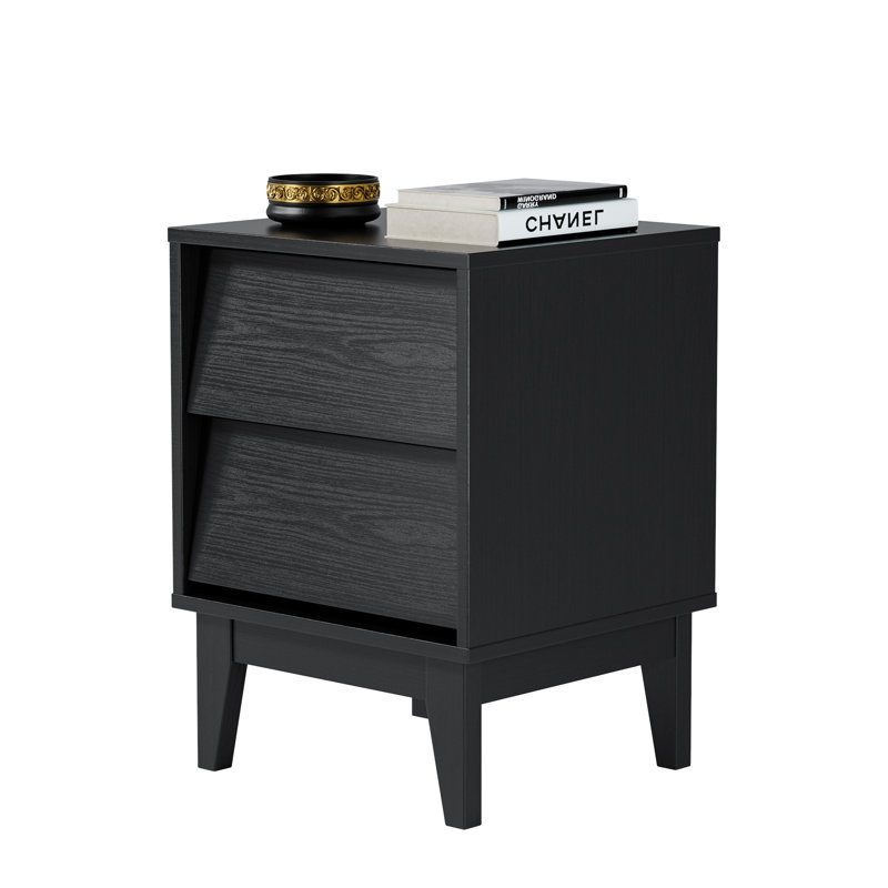Dominyka 15.80'' W Nightstand, Black