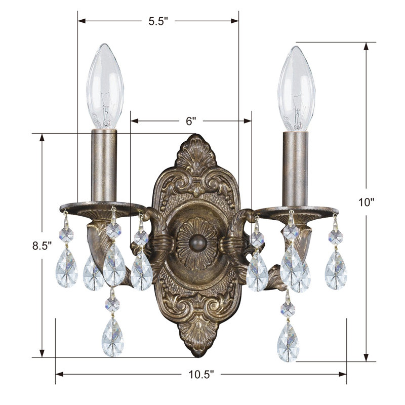 Abagail Candle Wall Light, Majestic Wood Polish, Venetian Bronze