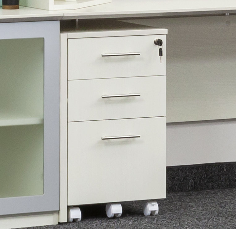 Medina Series 3-Drawer Mobile Vertical Filing Cabinet, Textured Sea Salt