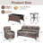  5-Piece Patio Furniture Set With Swivel Glider Chairs, 6-Inch Ultra-Plush Cushions & Water-Resistant Olefin Fabric-1618916288