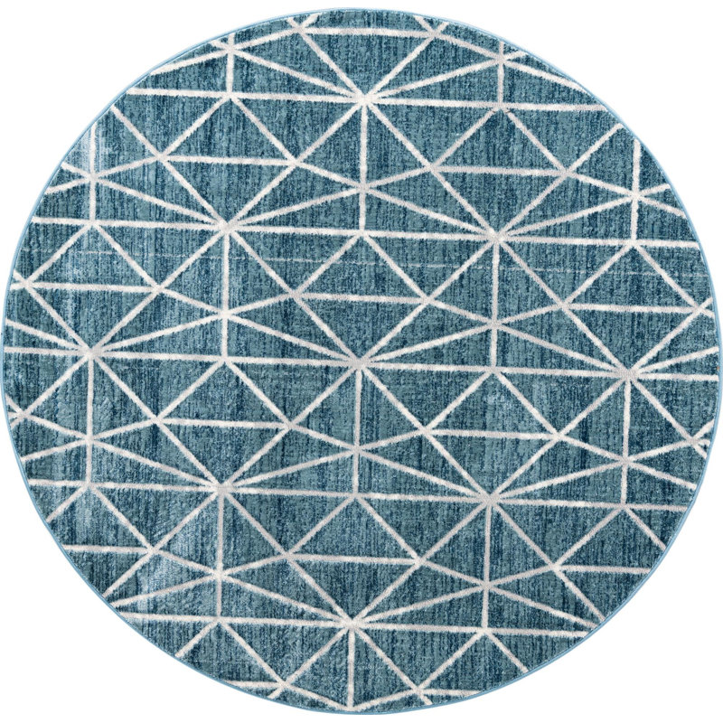 Eshin Geometric Indoor Rug, Round 7'