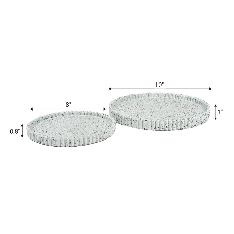 Ensemble de 2 plateaux à bijoux Opulence, Blanc moucheté, Abstrait