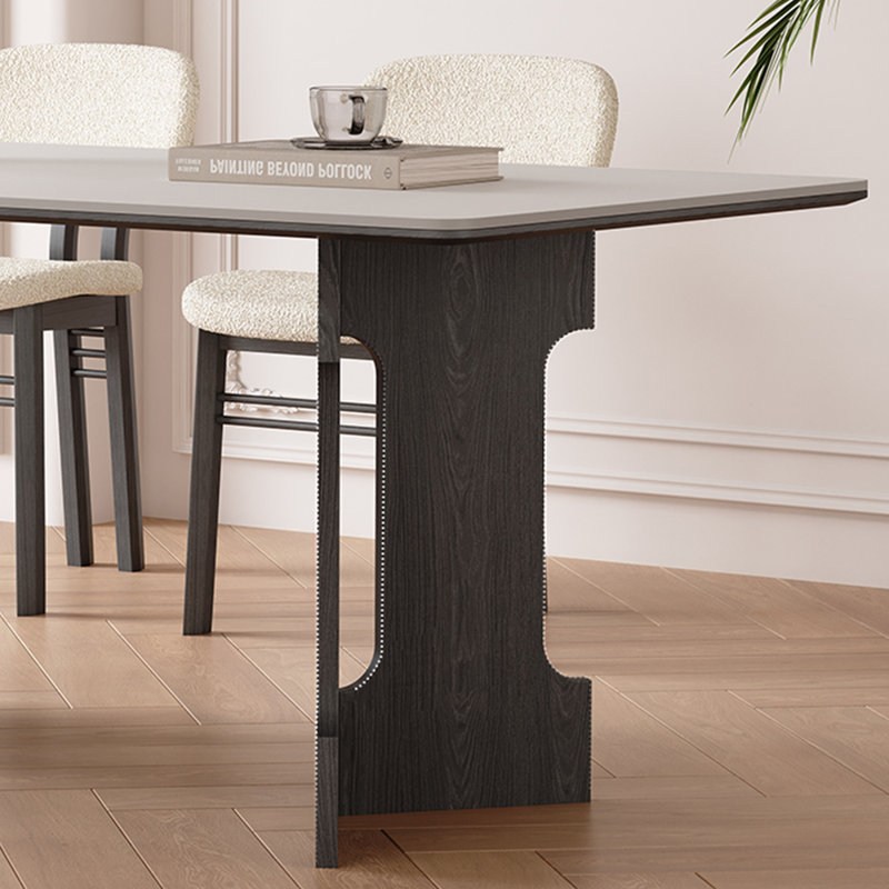 Rectangular light luxury solid wood dining table, 29.52"H x 55.11"L x 31.49"W