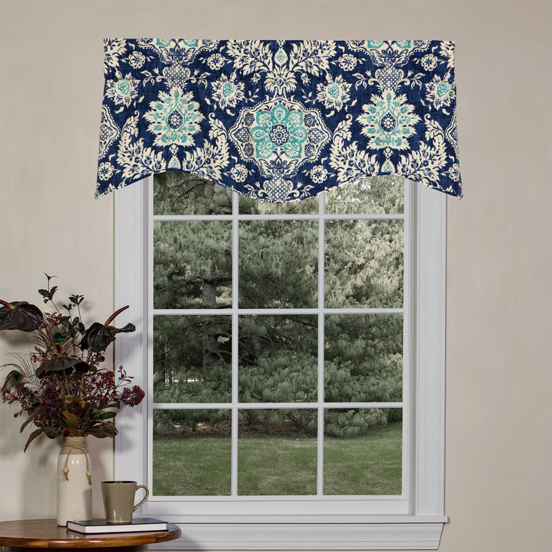 Cantonnière en coton Belmont, Bleu