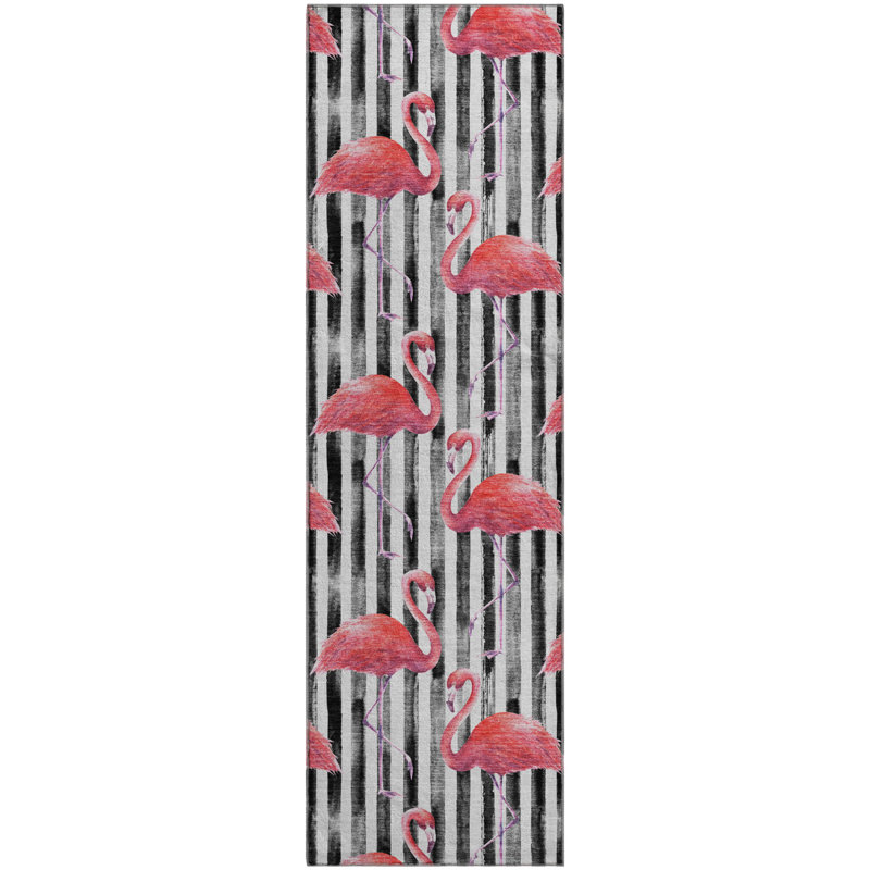 Premium Machine Washable Cerrito AMF204 Pink Rug, Runner 2'3" x 7'6"