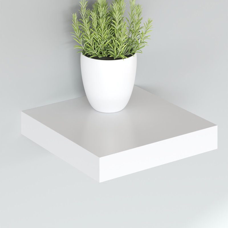 Wall Shelf Floating Shelf Wall Mounted Display Shelf for Photo Frame, White, 1.5" H x 9.3" W x 9.1" D