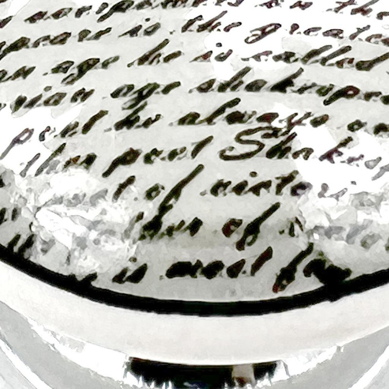 Ensemble de six poignées de tiroir blanches en céramique Poetic Script