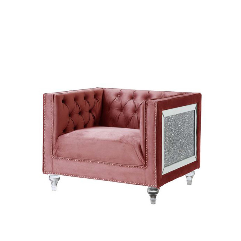 Chaise HeiberoII, Velours rosé