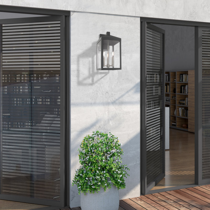 Lanterne murale d'extérieur 3 lumières Bartek, H 17,5 po x l 8,25 po x P 9,75 po, Gris scandinave