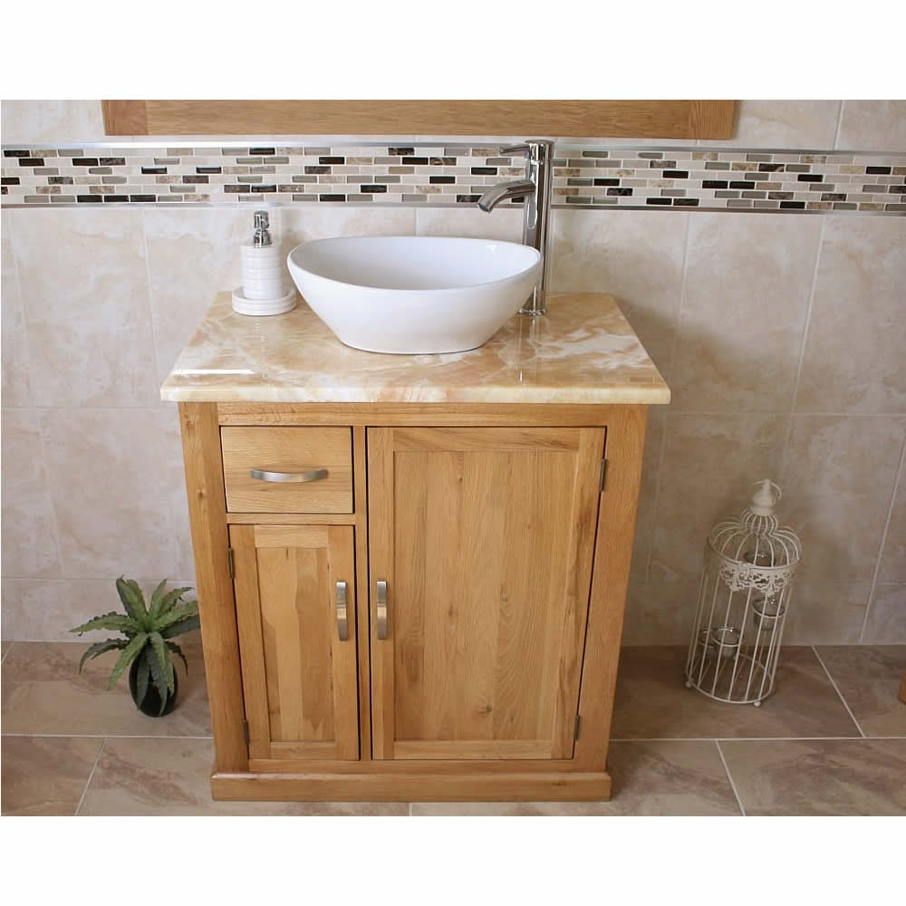 Demaio Solid Oak 750mm Free-Standing Vanity Unit