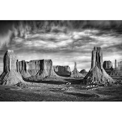 B&W Desert View VII 1 Piece Wrapped Canvas Wall Art