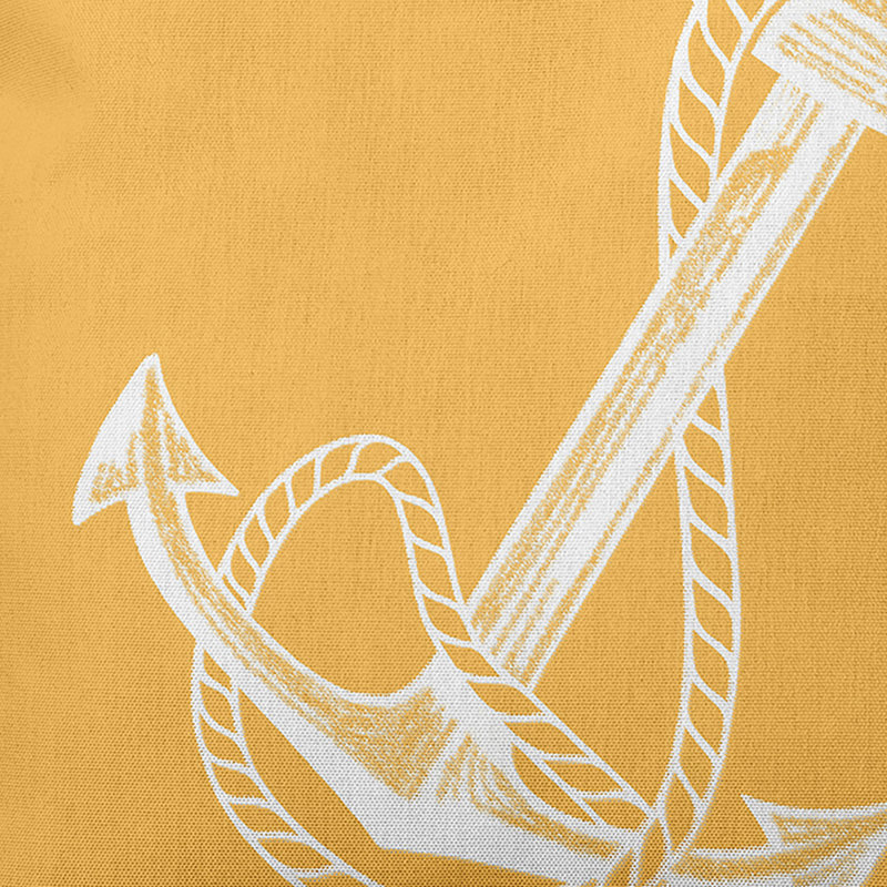 Housse et insert de coussin d'extérieur Nautical Nights Anchor & Rope, Jaune, Carré H 16 po x l 16 po