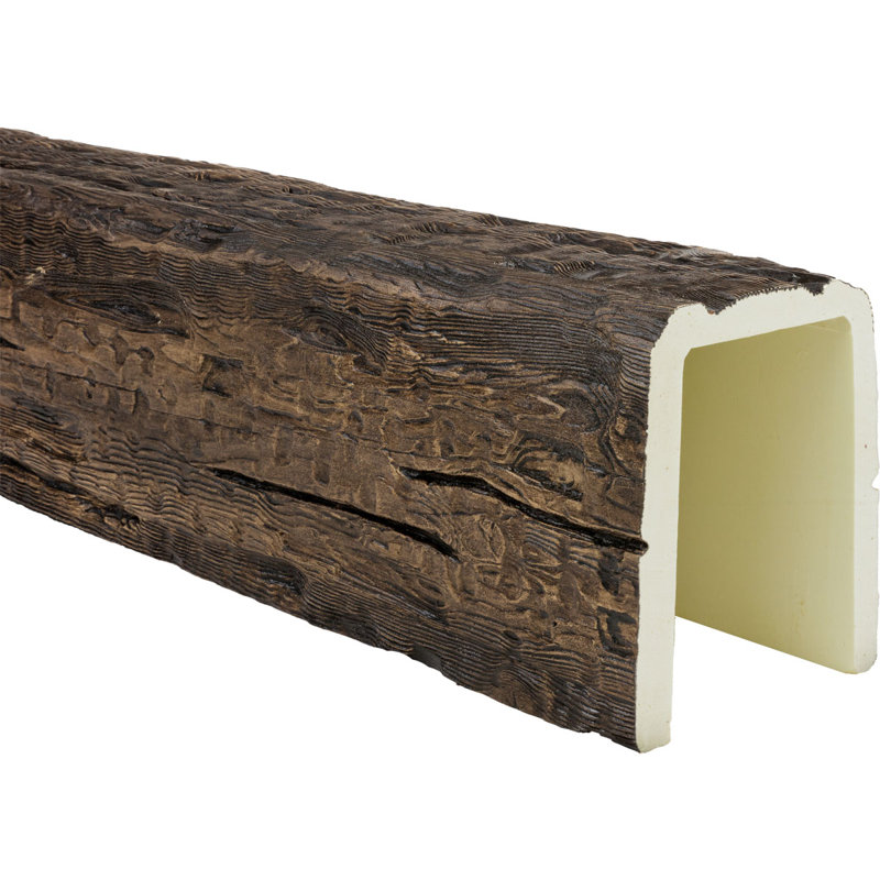 Salvaged Timber HeritageTimber Faux Wood 3-Sided Ceiling Beam (U-Beam), Kona Brown, 7.5" H x 7.5" W x 240" D