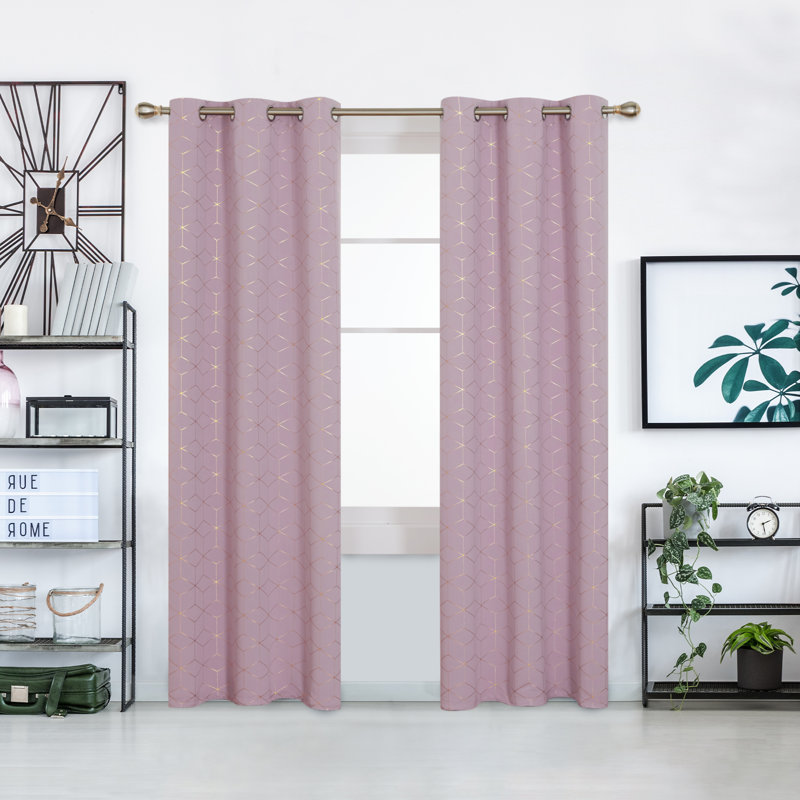 Fazila Room Darkening Curtain Pair, 52" W x 108" L, Lavender