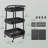 29.1'' H X 17'' W 3-Tier Rolling Utility Cart with 2 Hanging Holders, 2 Removable Pegboards and 4 Hooks-106273021