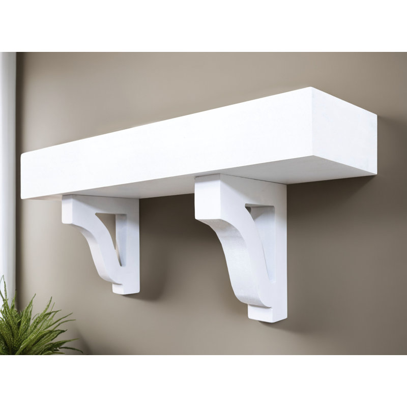 Poplar Floating Shelves W/Corbels, 12" H x 59" W x 6" D