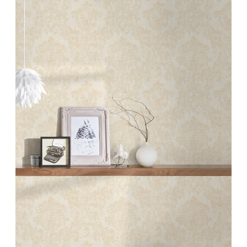 Di Seta 10.05m x 70cm Textured Wallpaper Roll, Beige/Brown/Green
