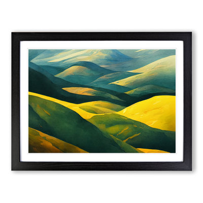 Spring Meadow Landscape View - Framed Print