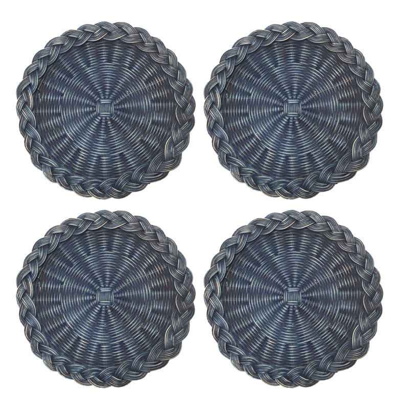 Braided Weave Placemats - Blue - Set of 4, Blue