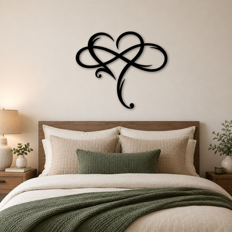 Infinity Heart Metal Wall Decor, Romantic Love Design