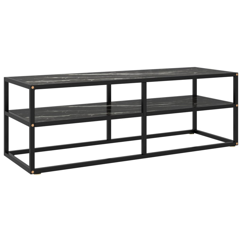 TV Stand, Black/Black Marble, 39.4"