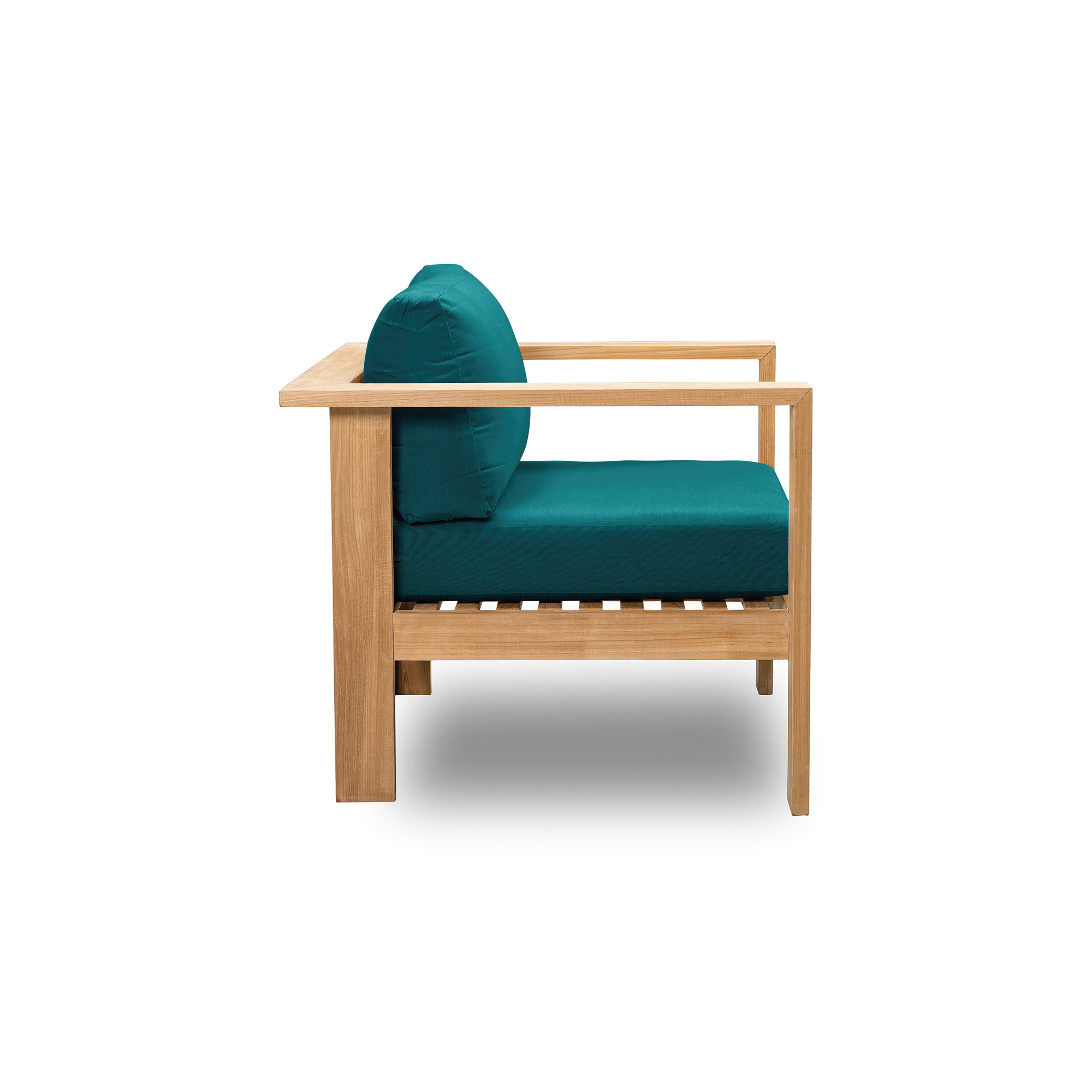 Sonoma Teak Outdoor Lounge Chair , Sunbrella® Cushions Included, Spectrum Peacock Sunbrella® Plainweave
