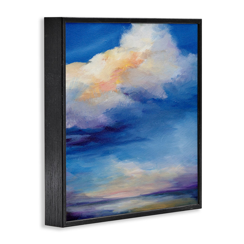 Giclée encadrée de nuages pastel dans un ciel éclatant, design par Karen Hale, H 12 po x l 12 po, Giclée encadrée noir minuit
